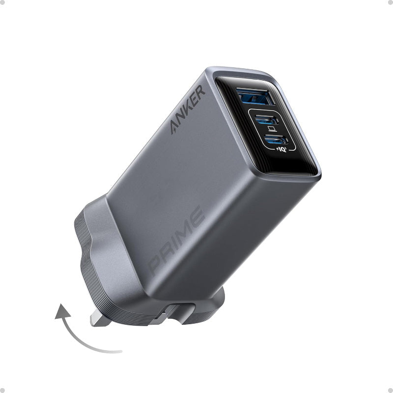 Anker A2688241 Prime Charger 100W USB C Foldable Charger 3-Port GaN