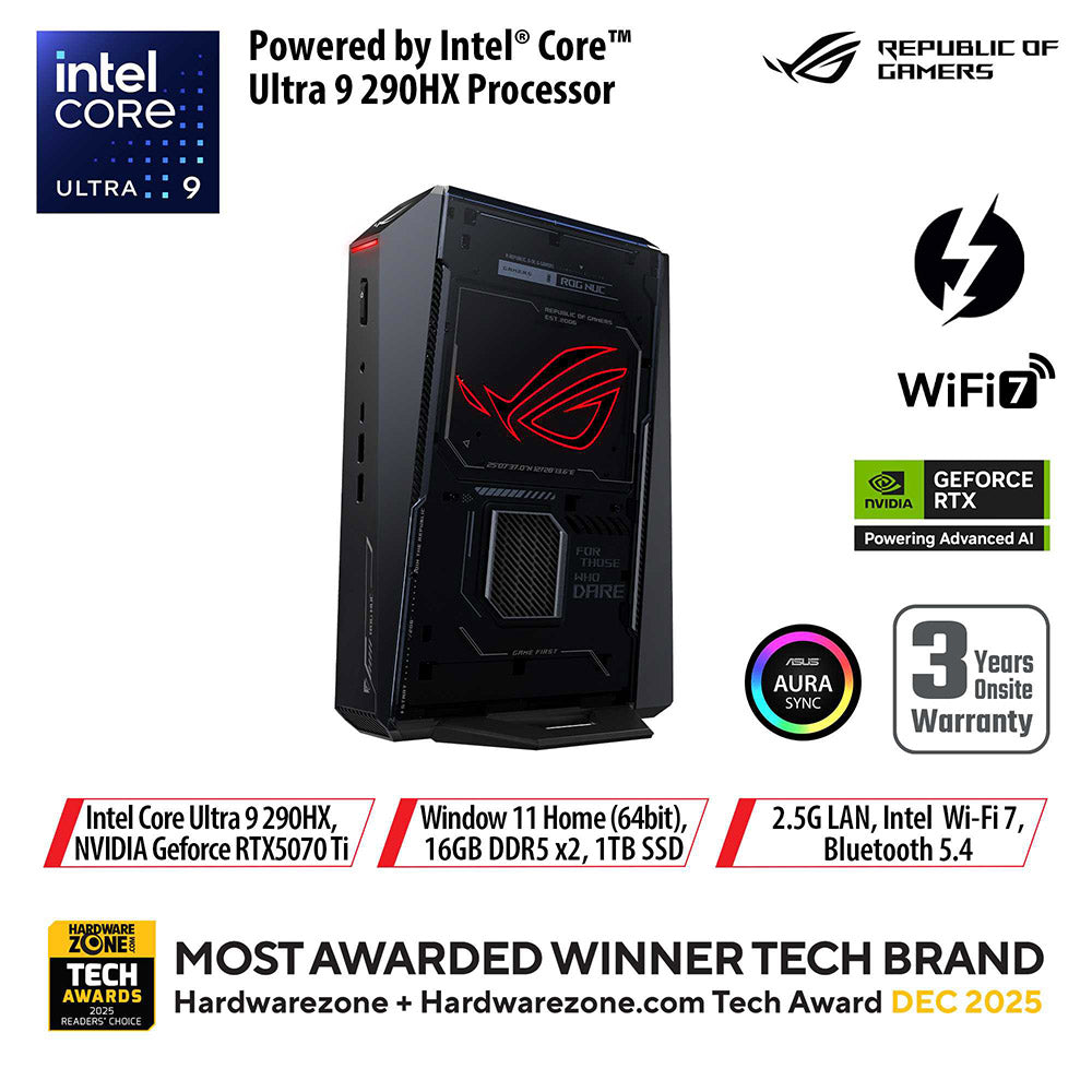 Asus ROG NUC 16 RNUC16JNK9X389A3 - UT9-290HX 32GB 1TB RTX5070Ti