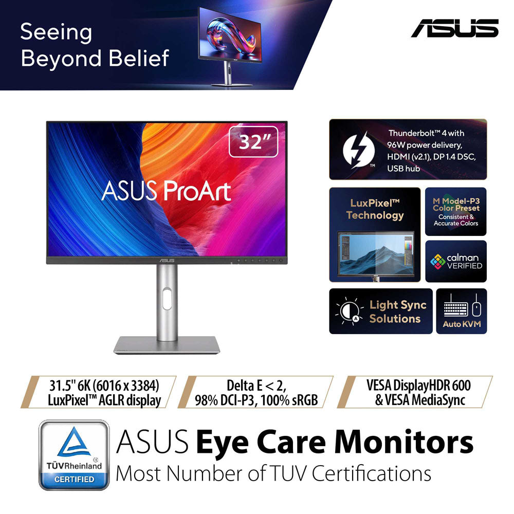 Asus ProArt 6K PA32QCV - 31.5" 6K IPS 98% DCI-P3 Professional Monitor