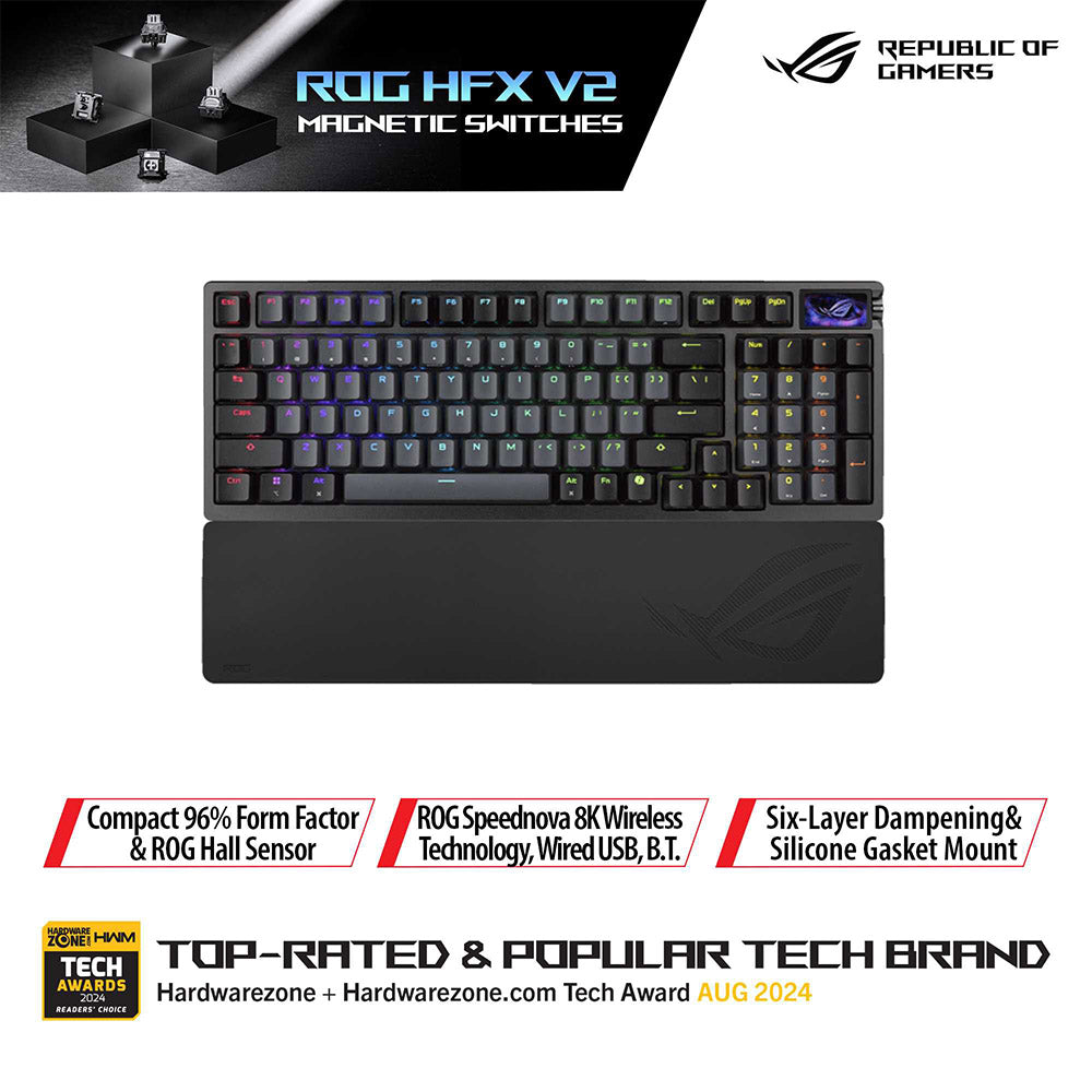 Asus ROG Azoth 96 HE Lite (HFX V2) Wireless Gaming Keyboard (Black)