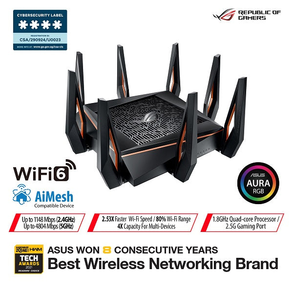 Asus ROG Rapture GT-AX11000 Tri-Band Wi-Fi Gaming Router