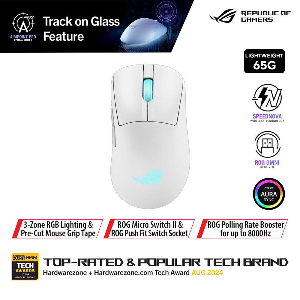 Asus ROG Keris II Origin Wireless Gaming Mouse (White)