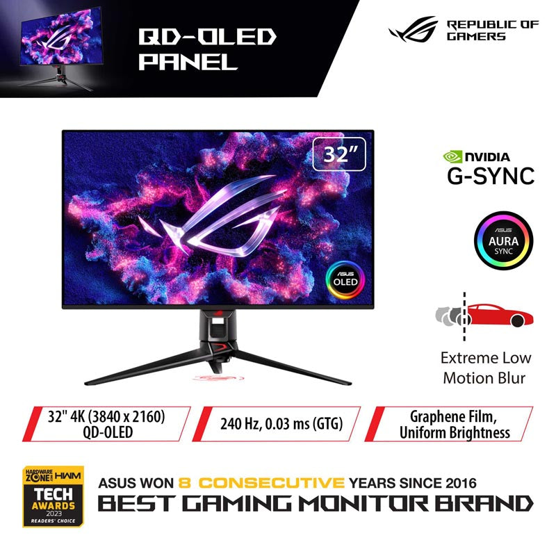 Asus ROG Swift PG32UCDM - 32" UHD QD-OLED 240Hz Gaming Monitor