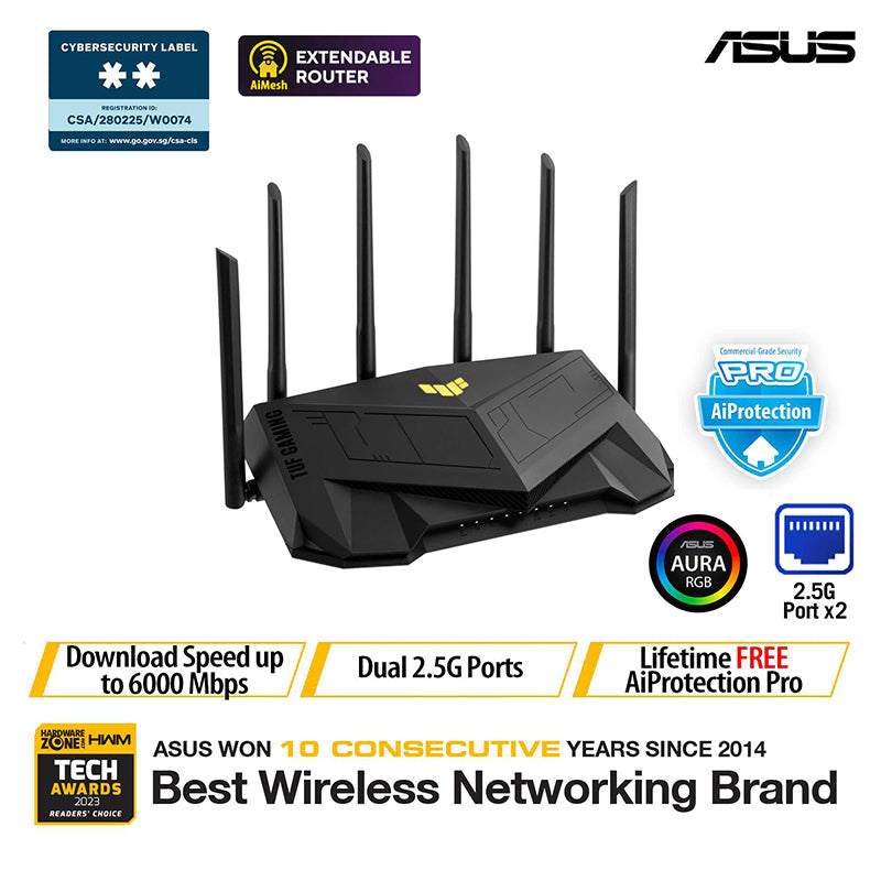 Asus TUF Gaming AX6000 Dual Band Wi-Fi 6 Gaming Router