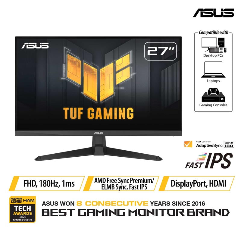Asus TUF Gaming VG279Q3A - 27" FHD Fast IPS 180Hz Gaming Monitor