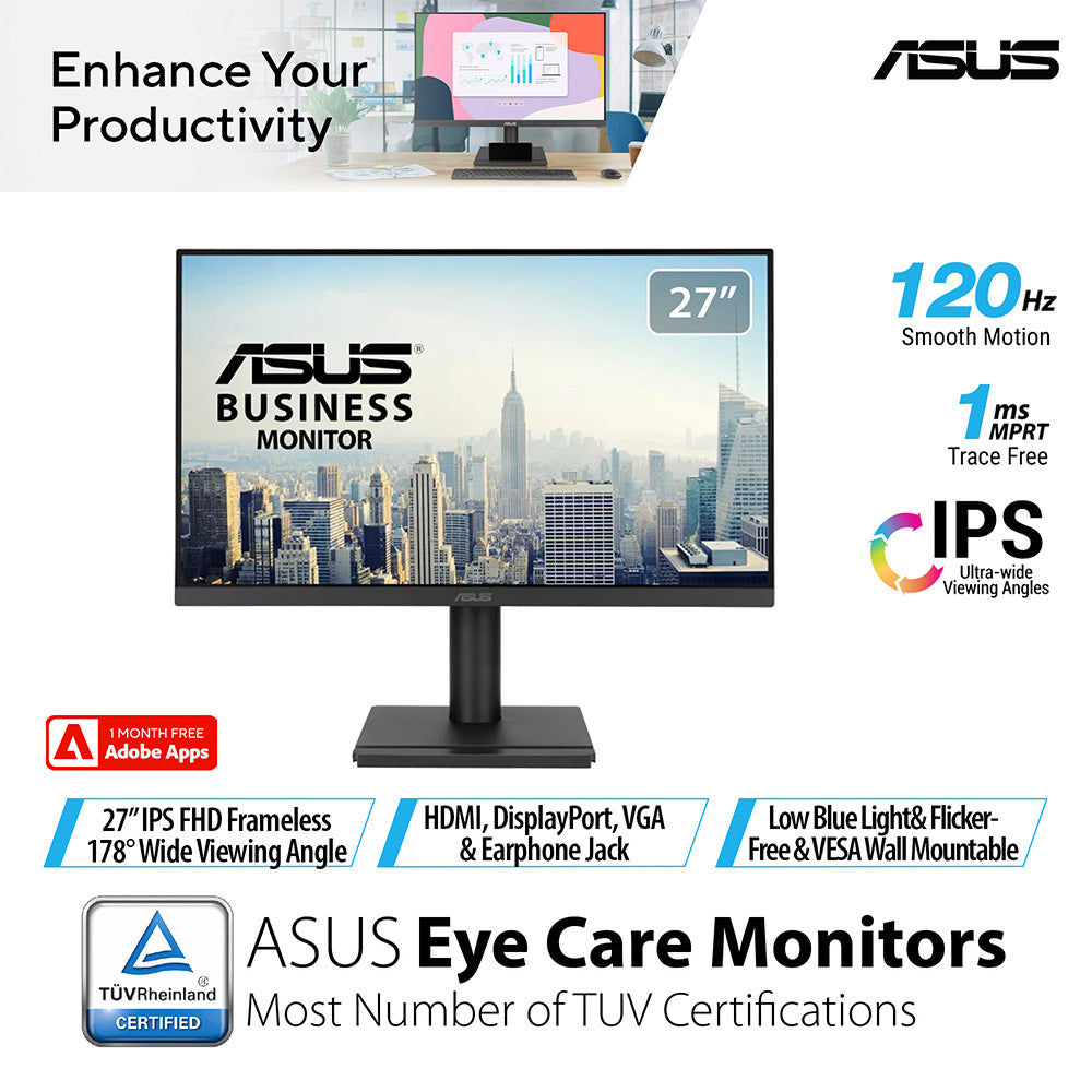 Asus VA279QGSE - 27" FHD IPS 120Hz Business Monitor