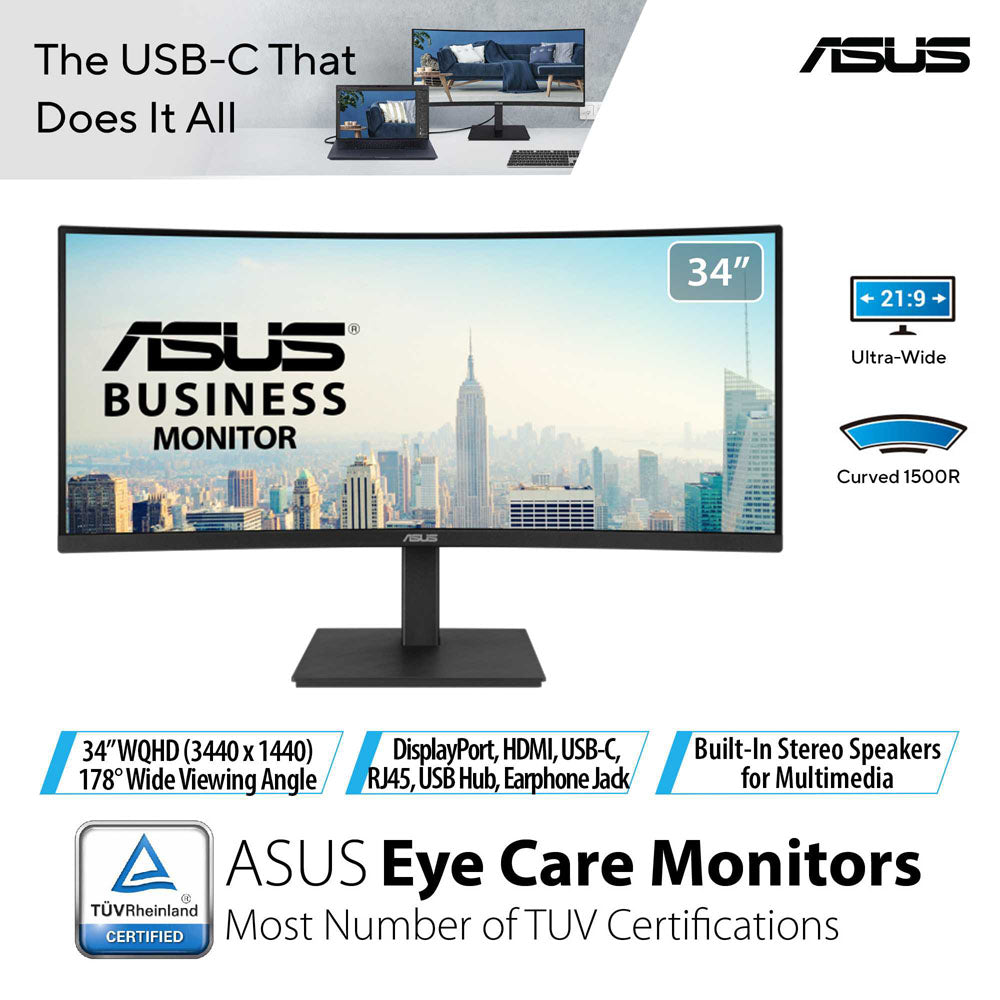 Asus VA34VCPSR - 34" WQHD VA 100Hz Business Monitor
