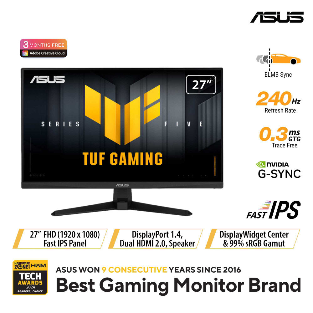 Asus TUF Gaming VG279QM5A - 27" FHD IPS 240Hz Gaming Monitor
