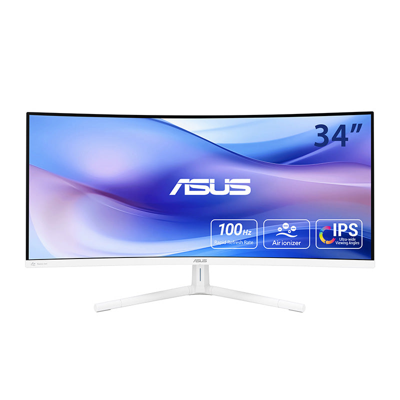 ASUS VU34WCIP-W Eye Care Monitor - 34" WQHD VA 100Hz PD65W Curved