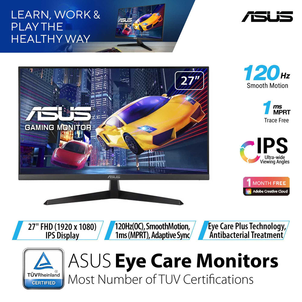 Asus VY279HGR - 27" FHD IPS 120Hz Eye Care Gaming Monitor