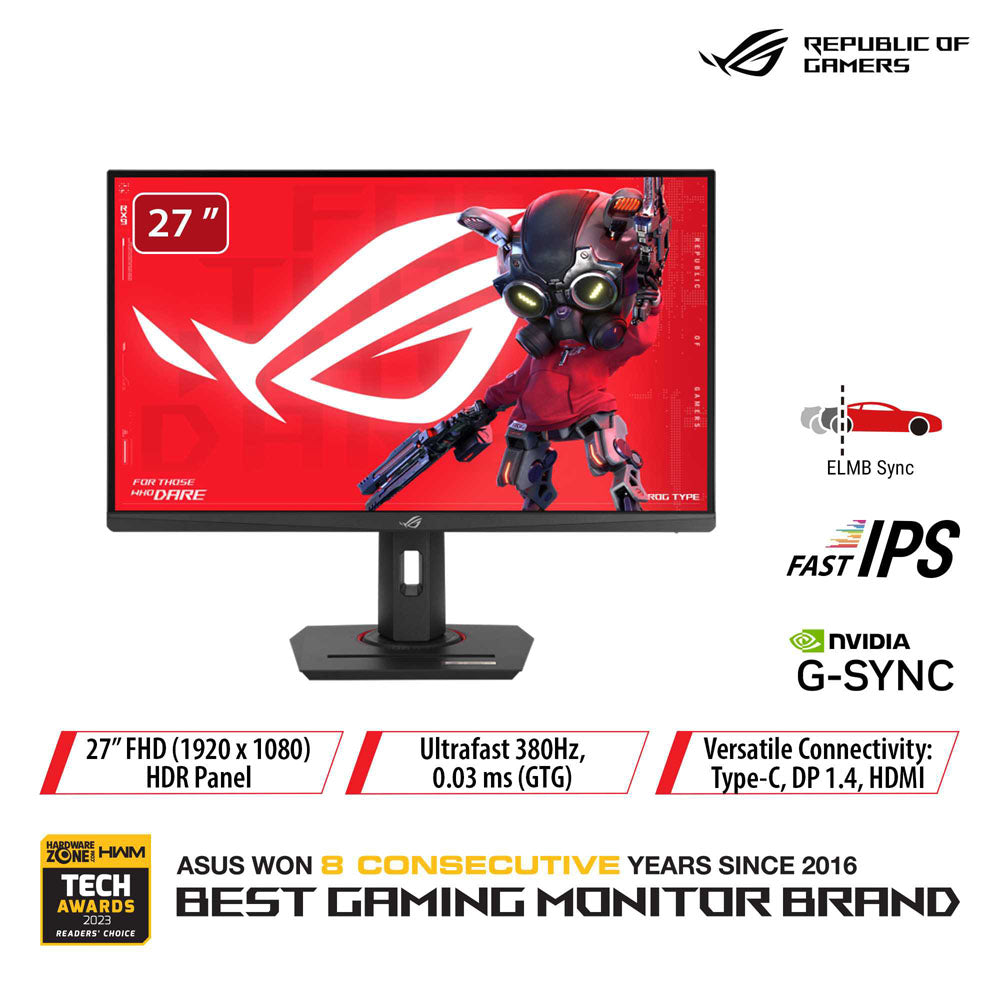 Asus ROG Strix XG279CNS - 27" FHD Fast IPS 380Hz Gaming Monitor
