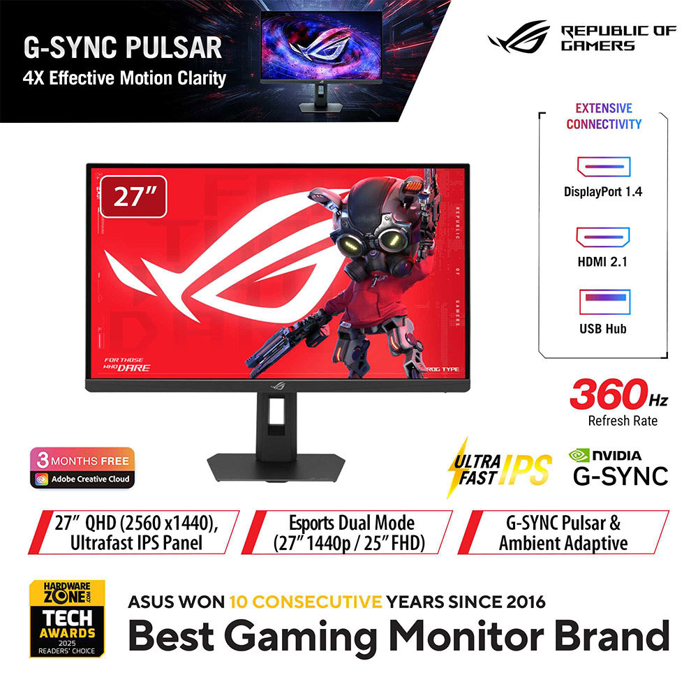 Asus ROG Strix XG27AQNGV - 27" QHD IPS 360Hz Gaming Monitor