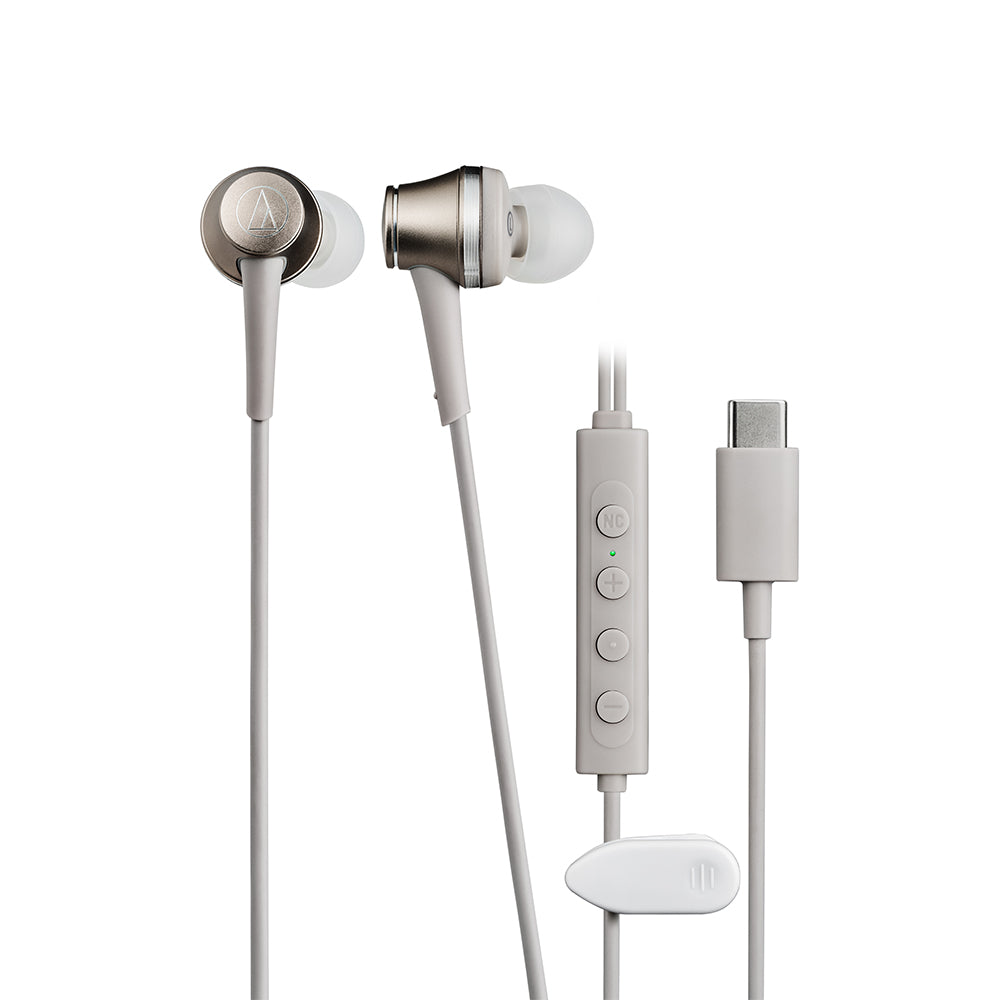 Audio-Technica ATH-CKD7NC Hybrid Noise Cancellation In-Ear USB-C Earphone (Beige Gold)