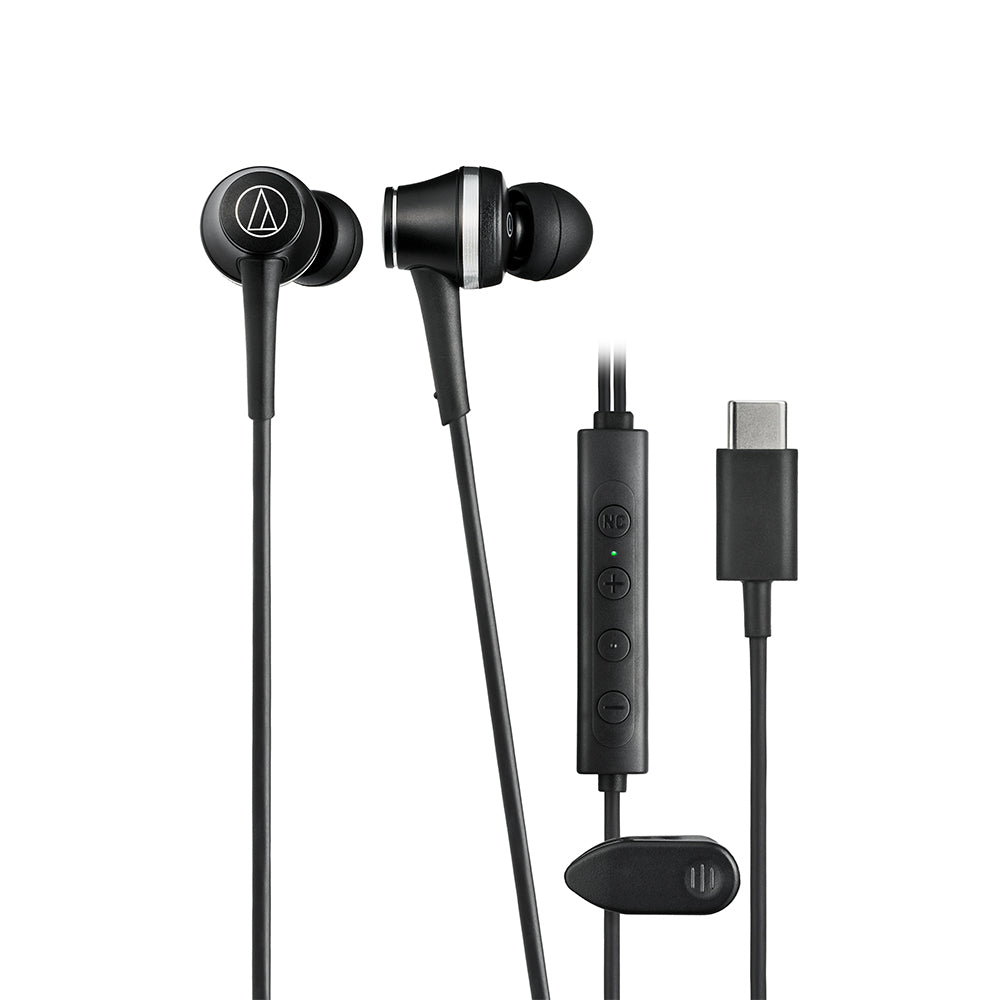Audio-Technica ATH-CKD7NC Hybrid Noise Cancellation In-Ear USB-C Earphone (Black)