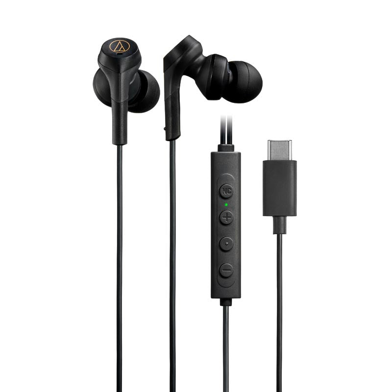 Audio-Technica ATH-CKS330NC In-Ear Headphones with Noise Cancelling and USB Type-C Connector (Black)