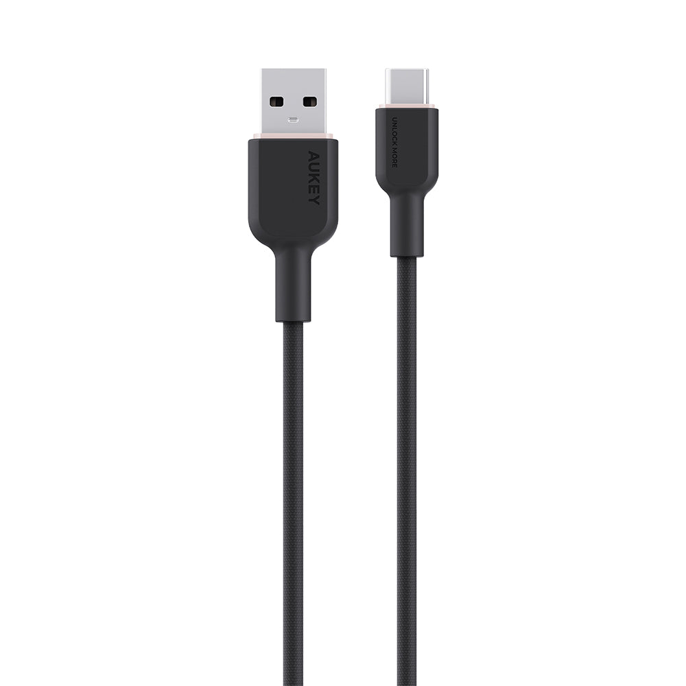 Aukey CB-DAC03 Circlet AC DTY Braided USB-A to USB-C Cable – Black (1M)