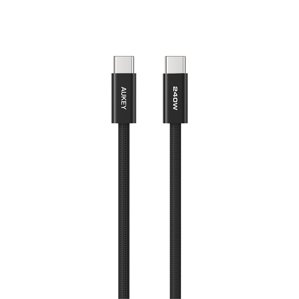 Aukey CB-DCC249 Circlet Blink 240W Lite DTY Braided USB-C to USB-C Cable – Black (1M)