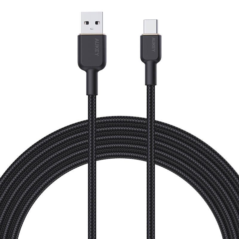 Aukey CB-NAC1-BK Circlet AC Nylon Braided USB-A to USB-C Cable 1M (Black)