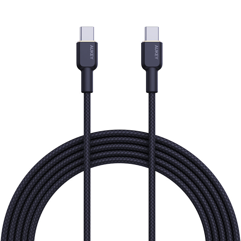 Aukey CB-NCC1 1M Nylon Braided USB C to C Cable (Black)