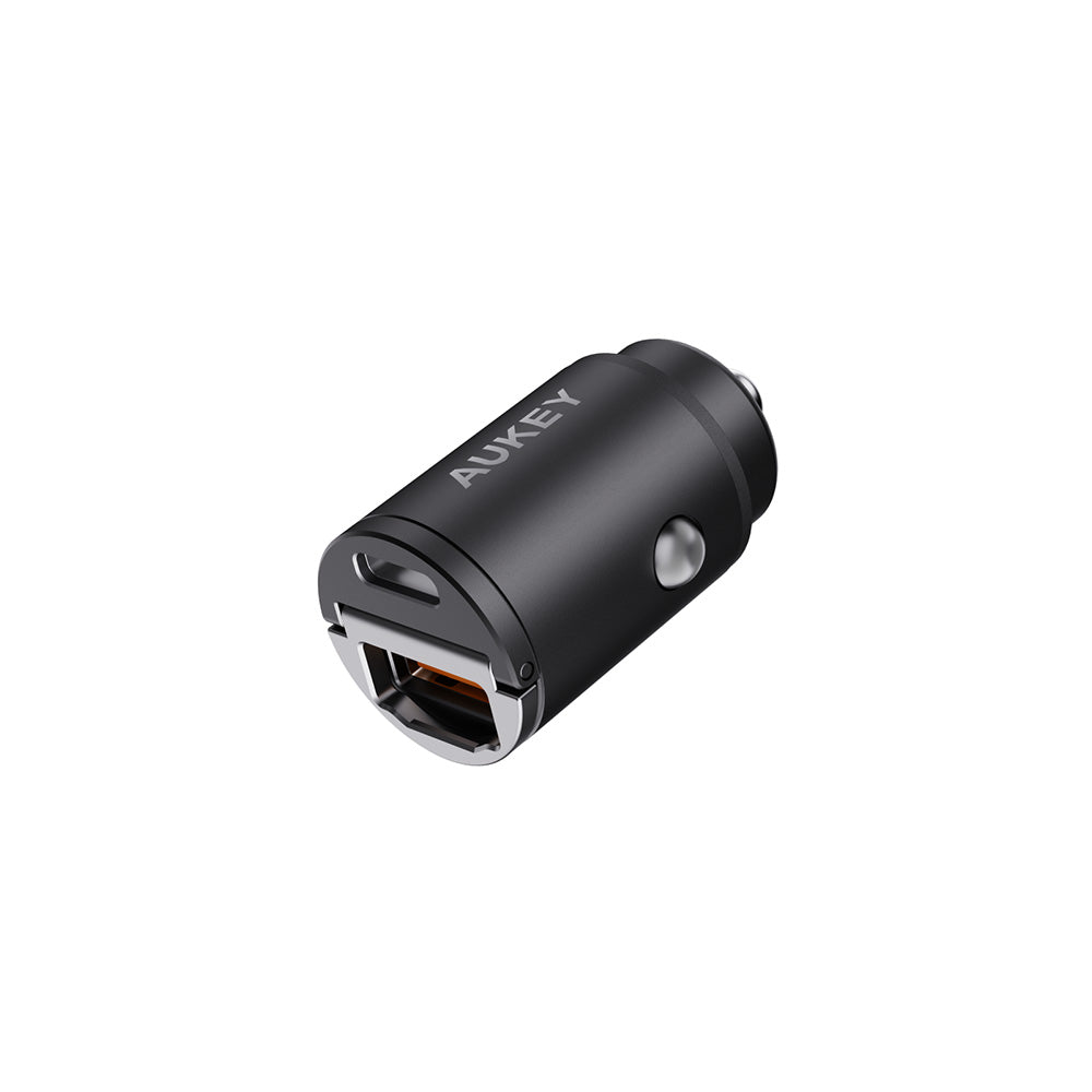 Aukey CC-A3P Enduro Nano AC 65W 2-Port Car Charger - Black