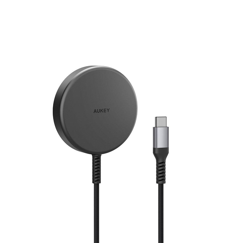 Aukey LC-MC11 MagFusion Q Qi2 (25W) Magnetic Fast Wireless Charger - Dark Grey