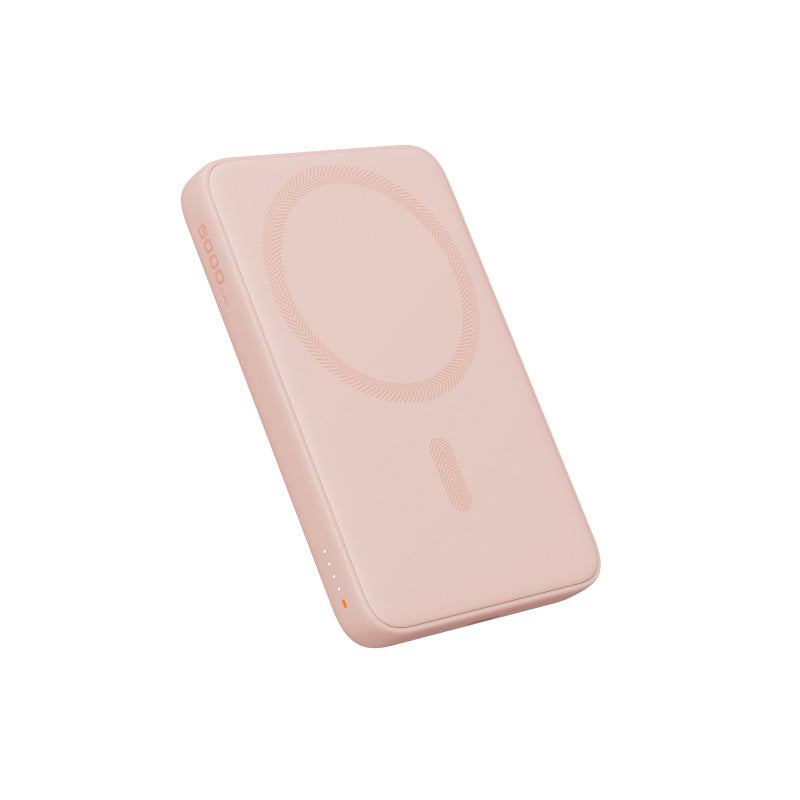Aukey PB-MS03 MagFusion Slim 5000mAh Magnetic Wireless Charging Power Bank (Pink)