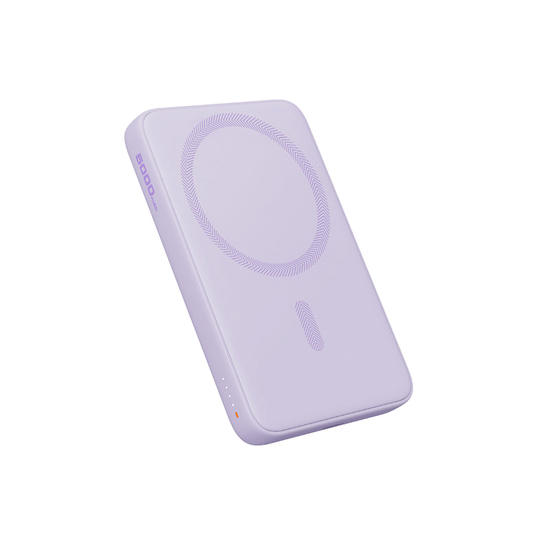 Aukey PB-MS03 MagFusion Slim 5000mAh Magnetic Wireless Charging Power Bank (Purple)