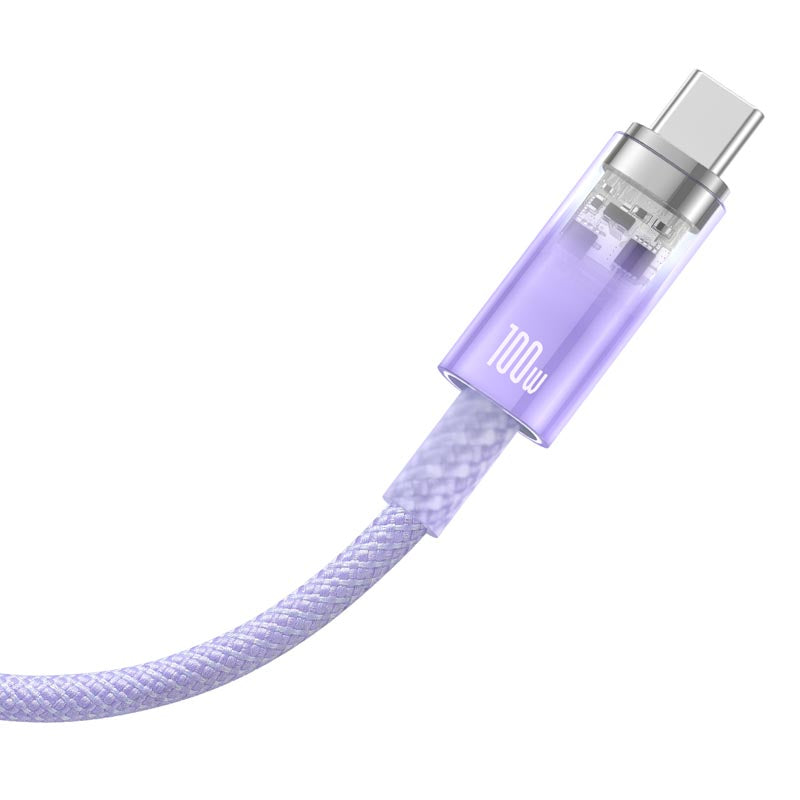 Baseus Explorer Series Fast Charging Cable with Smart Temperature Control USB to Type-C 100W 1m Nebula Purple