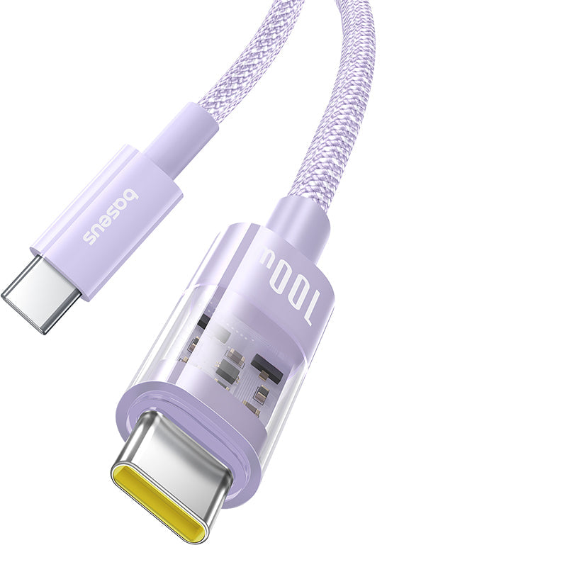 Baseus Gem Fast-Charging Data Cable C to C 100W 1m, Purple