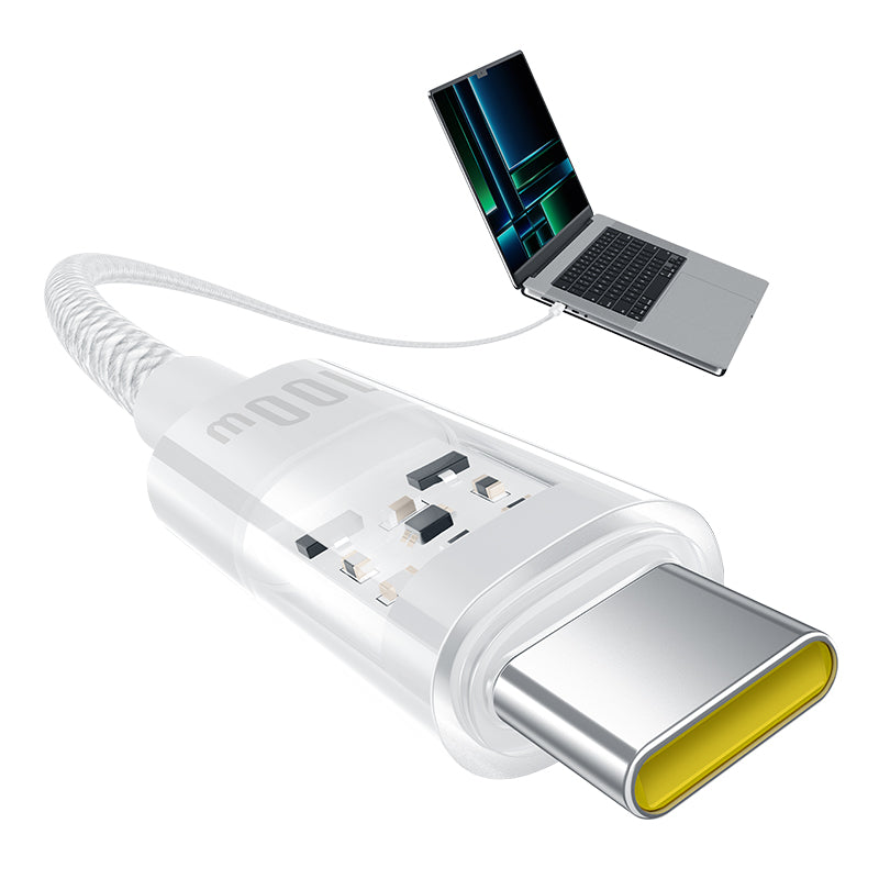 Baseus Gem Fast-Charging Data Cable C to C 100W 2m, White
