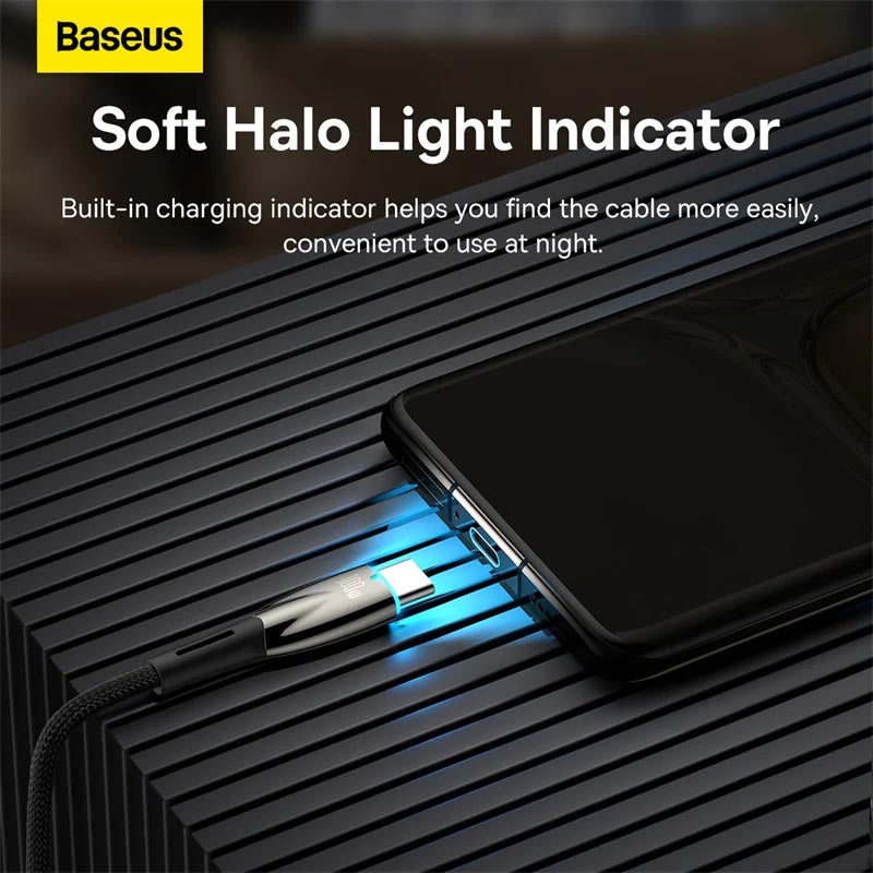 Baseus Glimmer Series Fast Charging USB to C 100W 1m Black