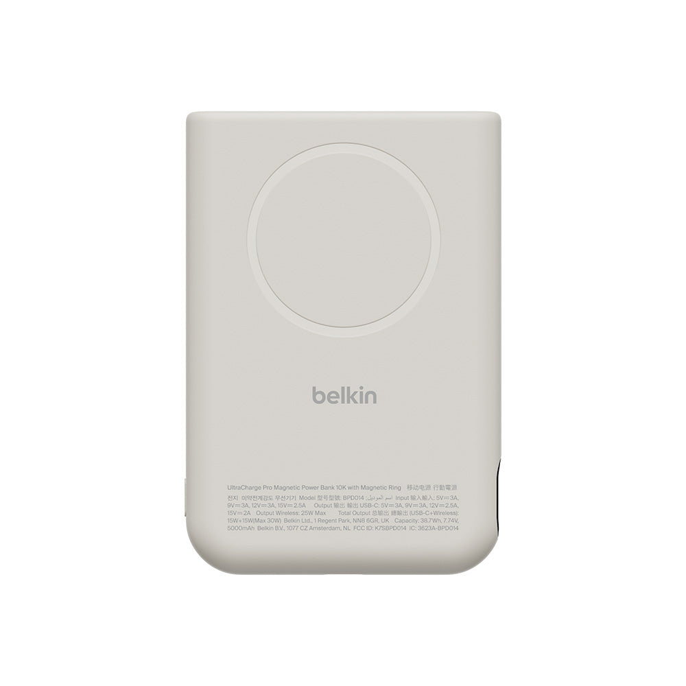Belkin BPD014fqSA UltraCharge Pro Power Bank 10K with Magnetic Ring - Sand