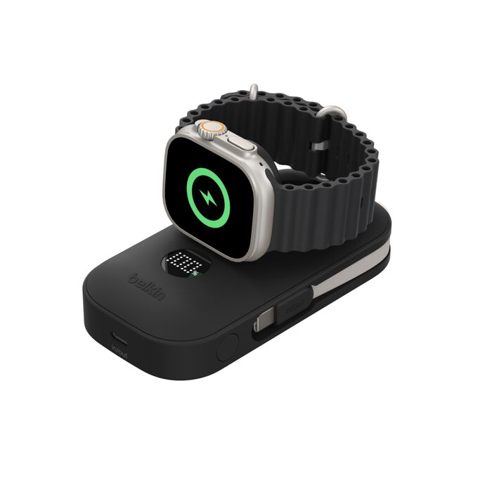 Belkin BPD012fqBK BoostCharge Pro Power Bank 10K with Apple Watch Charger (Black)