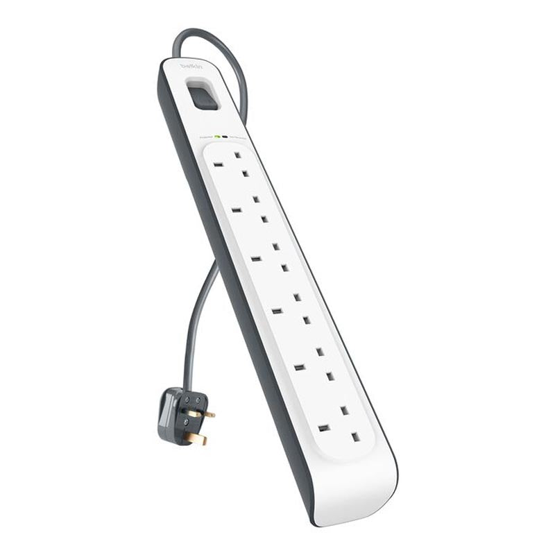 Belkin BSV603af2M 6Way 2M Surge Protection Strip (White)