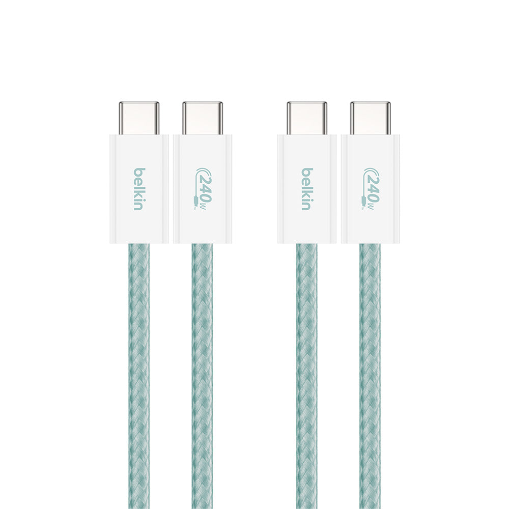 Belkin CAB019qc05GR2PK BoostCharge USB-C to USB-C Cable 240W 1.5M (2-Pack) - Green