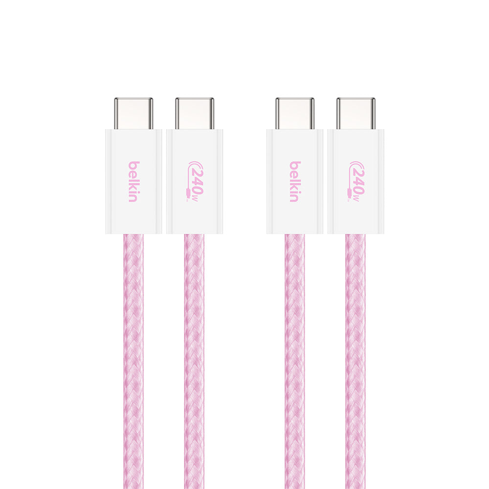 Belkin CAB019qc05PK2PK BoostCharge USB-C to USB-C Cable 240W 1.5M (2-Pack) - Pink
