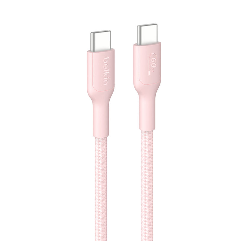 Belkin CAB024fq2MPK BoostCharge Pro USB-C to USB-C 60W 2M 2.0 Braided Cable (Pink)