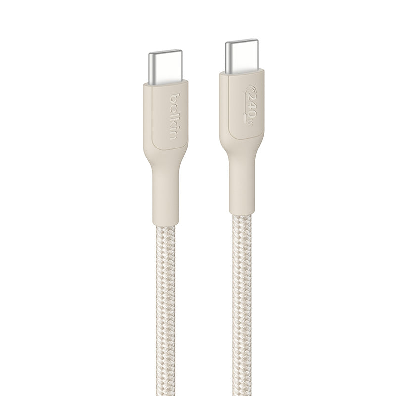 Belkin CAB025fq2MSD BoostCharge Pro USB-C to USB-C 240W 2M 2.0 Braided Cable (Sand)