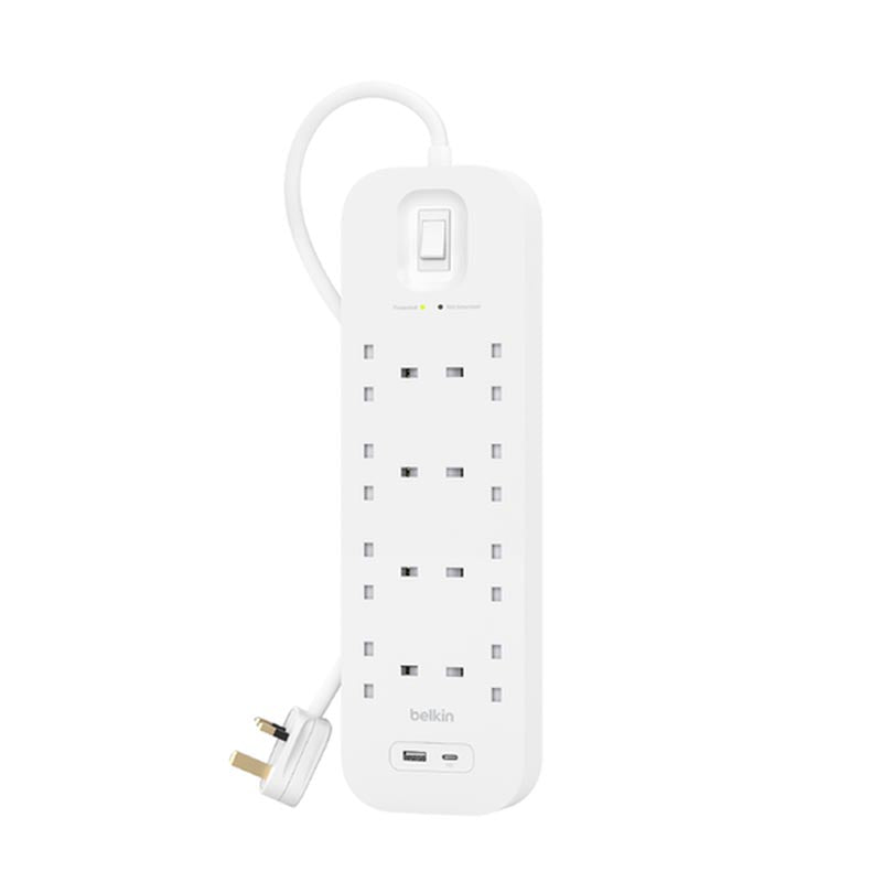Belkin SRB003af2M Connect Surge Protector with USB-C and USB-A Ports (8 Outlet with 1 USB-C & 1 USB-A)