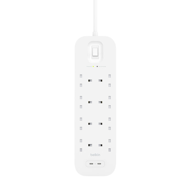 Belkin SRB004af2M-REV 8W 2M Surge Protector w 2 x USB-C