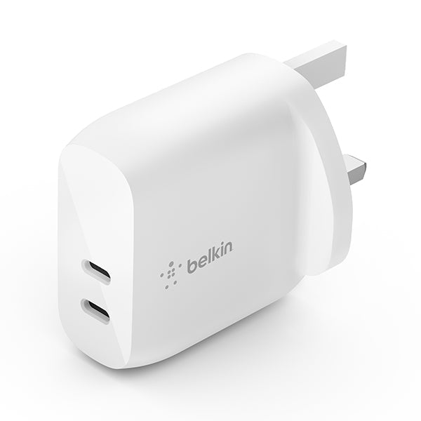 Belkin WCB006myWH BoostCharge Dual USB-C PD Wall Charger 40W