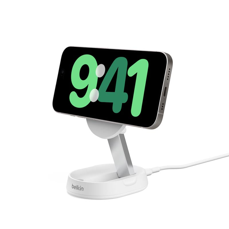 Belkin WIA008btWH Qi2 15W Wireless Charging Travel Stand (White)