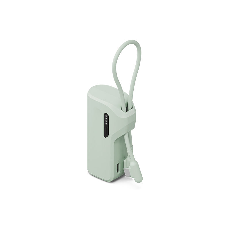 Cygnett Thumboost 5K Powerbank Built-in Cable (Mint)