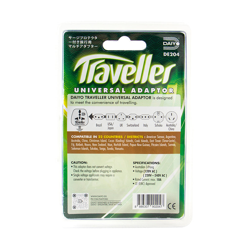 Daiyo DE204 3-Prong Australian Traveller Adaptor
