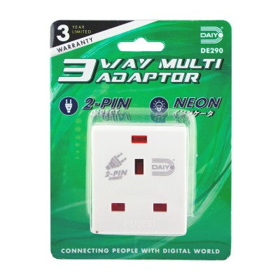 Daiyo DE290 3 Way Multi Adaptor with Neon