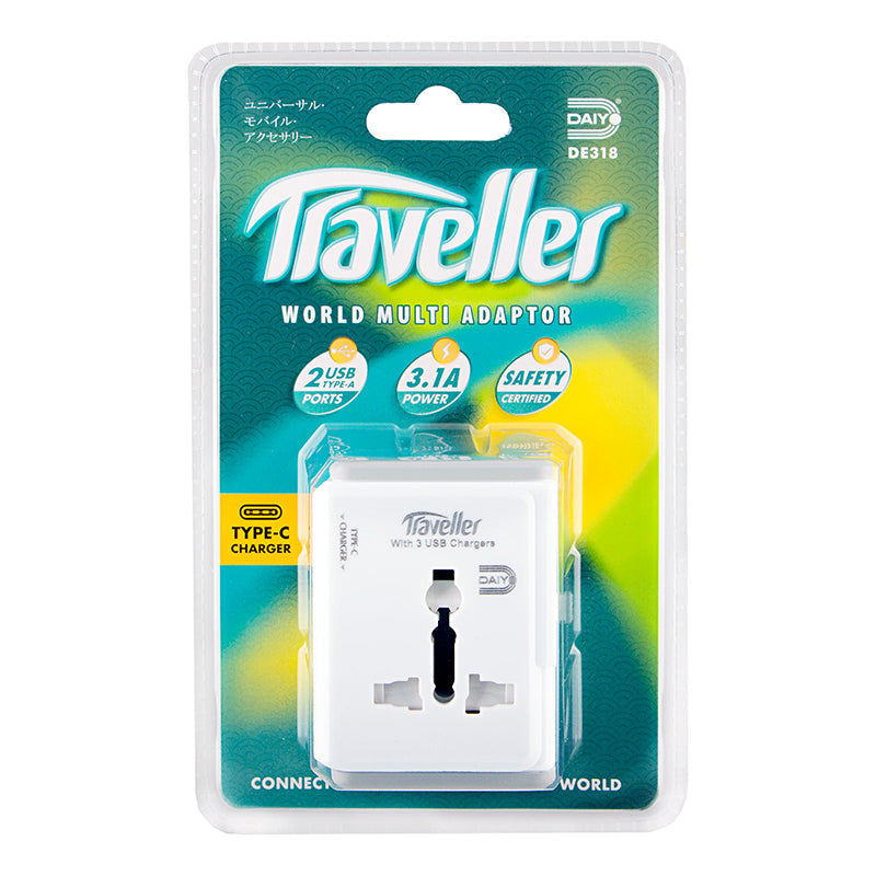 Daiyo DE318 World Multi Adaptor 3.1A Type C (White)