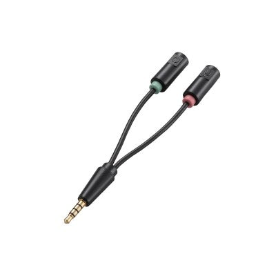 Elecom AV-35AD02BK Headset Adapter 3 Pole MIC and Headphone F