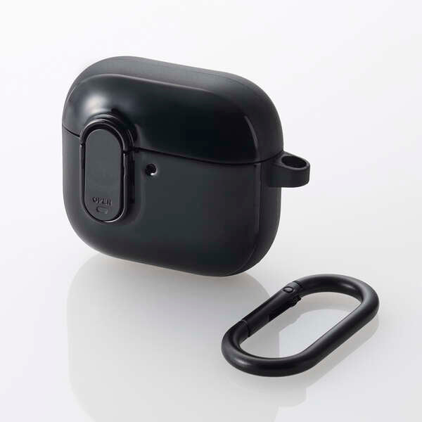 Elecom AVA-AP06TSLBK Tough Slim Lock for AirPods 4 (Black)