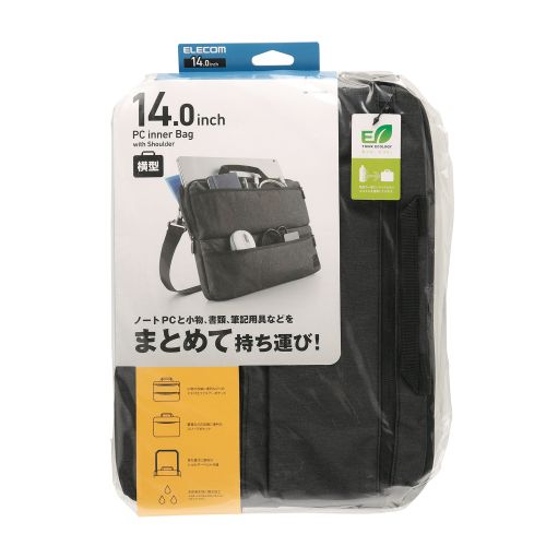 Elecom BM-IBHCH14NBK Laptop Bag Front Pocket Horizontal 14inch (Black)