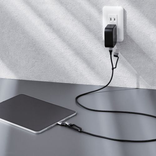 Elecom MPA-AMBCC20BK 4 in 1 USB Cable PD 60W A-C/B C-C/B 2M (Black)